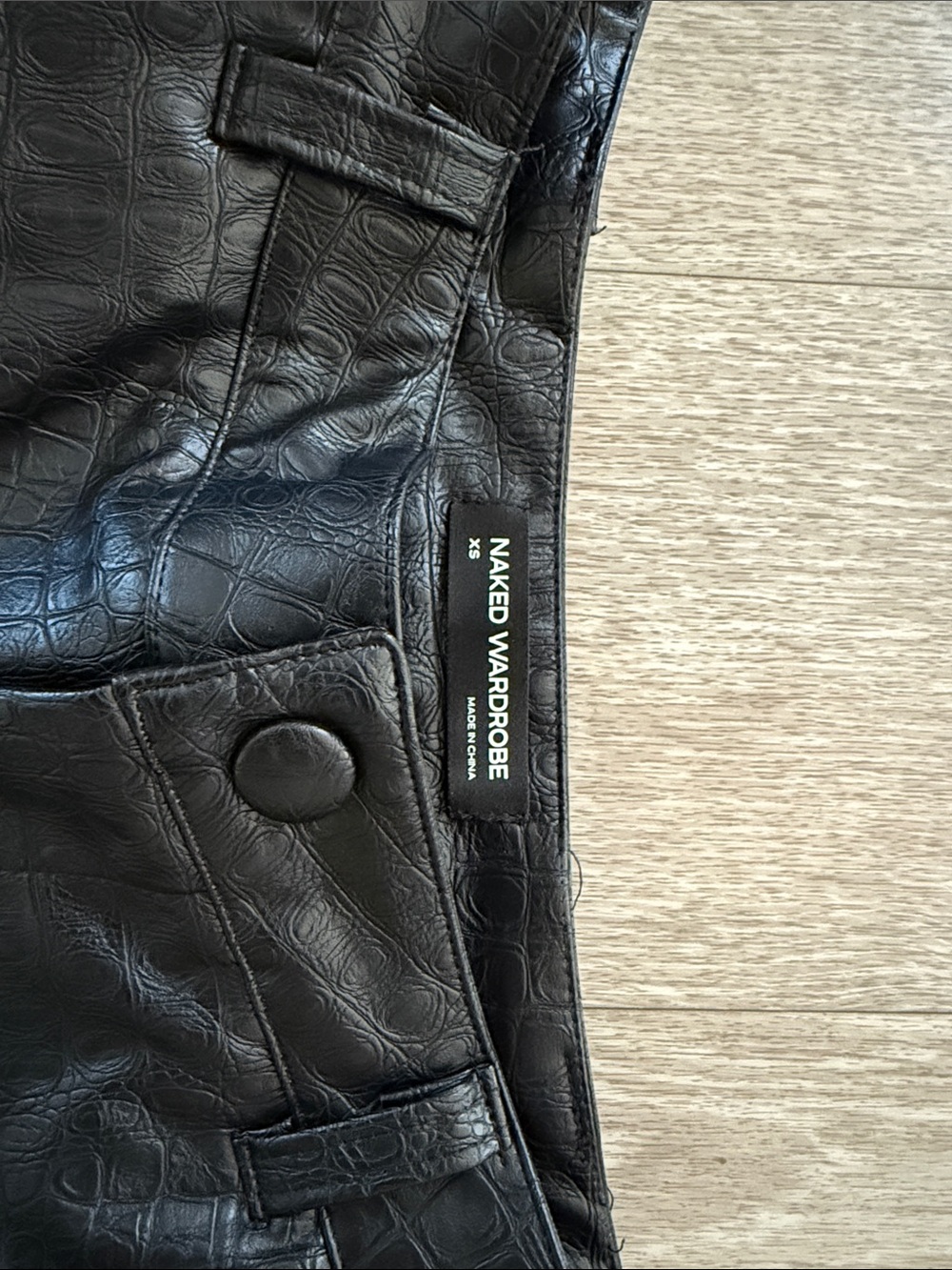Naked Wardrobe- The Crocodile Faux Leather Joggers - Picture 8 of 10